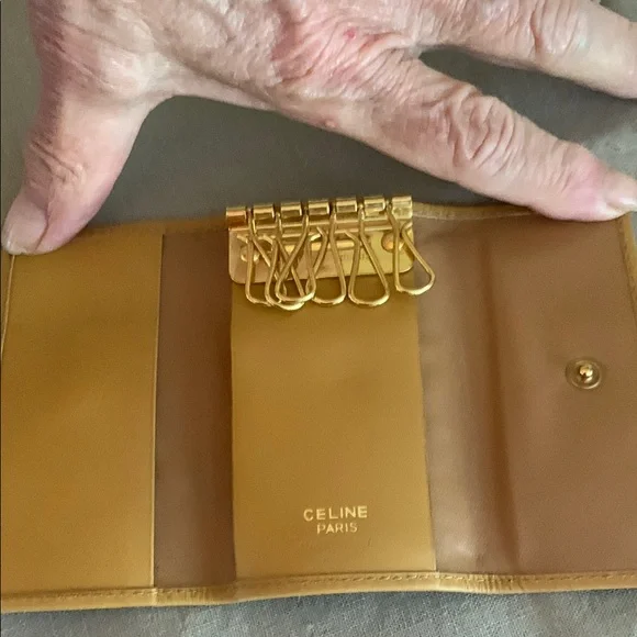 Celine Brown and Tan Monogram key holder